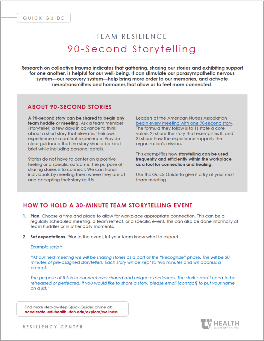 90 Second Storytelling For Connection And Healing