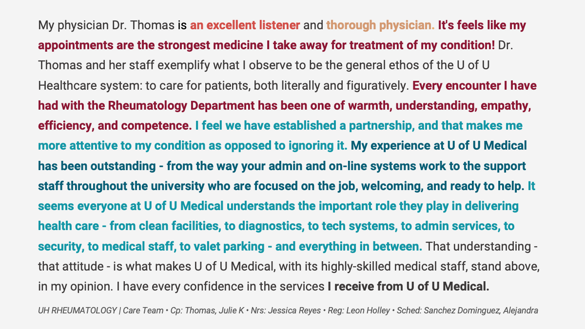 words to describe patient presentation